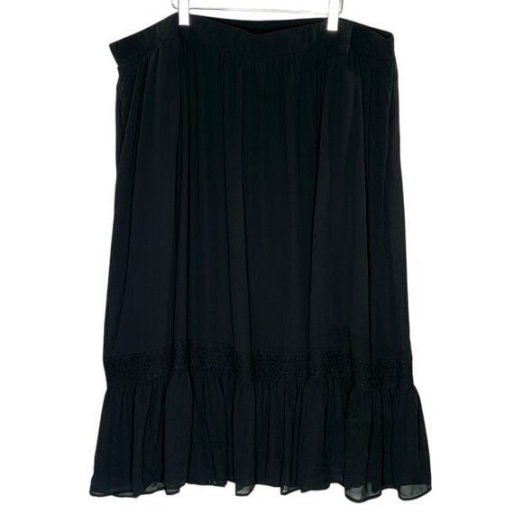 Torrid 5X NEW Plus Size Maxi Skirt Black Set In Lace Detail Whimsygoth Flowy - Picture 2 of 10